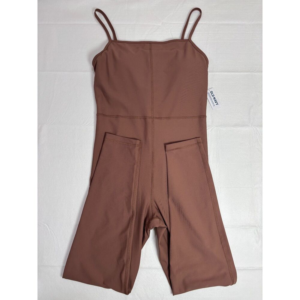 Old Navy Powersoft Cami Active Bodysuit Jumpsuit Brown Women’s Size M NWT